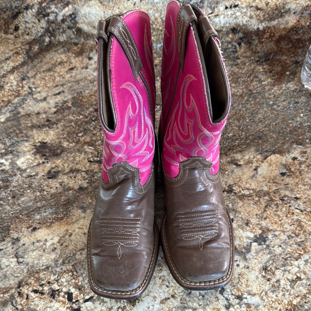 Ariat Pink and Brown Cowboy Boots